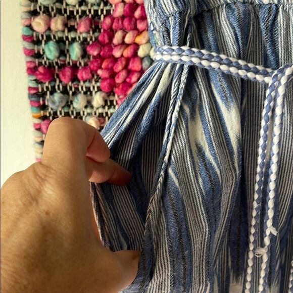 Blue Striped Women's Dress - Picture 3 of 5